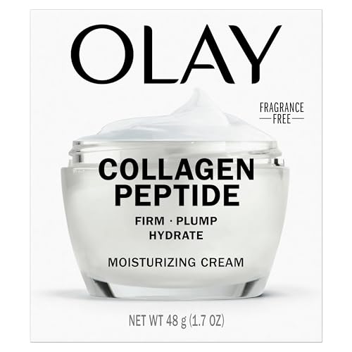 Olay Collagen Peptide Face Moisturizer, Firm - Plump - Hydrate, Fragrance Free Cream with Vitamin B3+, 1.7 oz