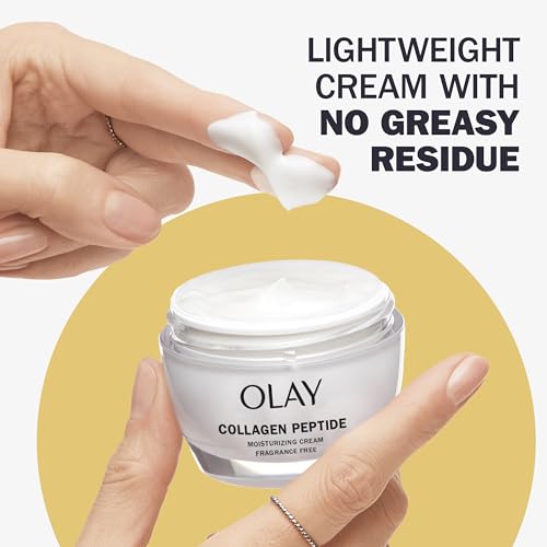 Olay Collagen Peptide Face Moisturizer, Firm - Plump - Hydrate, Fragrance Free Cream with Vitamin B3+, 1.7 oz