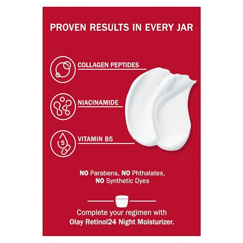 Olay Collagen Peptide Face Moisturizer, Firm - Plump - Hydrate, Fragrance Free Cream with Vitamin B3+, 1.7 oz