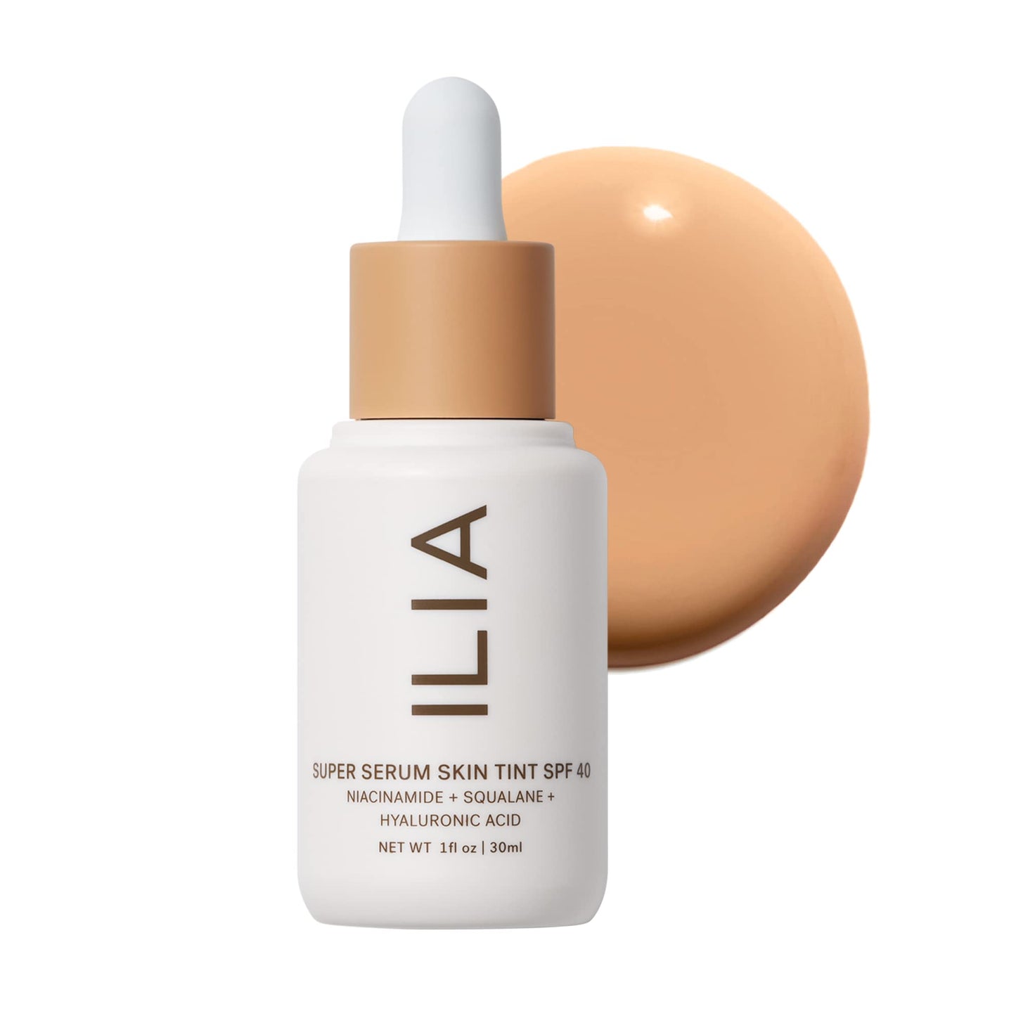 ILIA - Super Serum Skin Tint SPF 40 | Non-Comedogenic, Vegan, LIghtweight to Help Against Blue Light, + Pollution while Hydrating, Smoothing, + Refining (Paloma ST9, 1 fl oz | 30 ml)