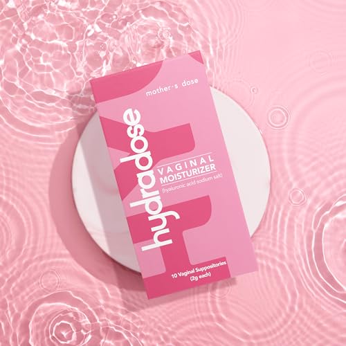 Mother's Dose Hyaluronic Acid 5mg Suppository HydraDose- Hormone Free Moisturizer for Vaginal Dryness-USA Made, 1 Month Supply- 10 Inserts