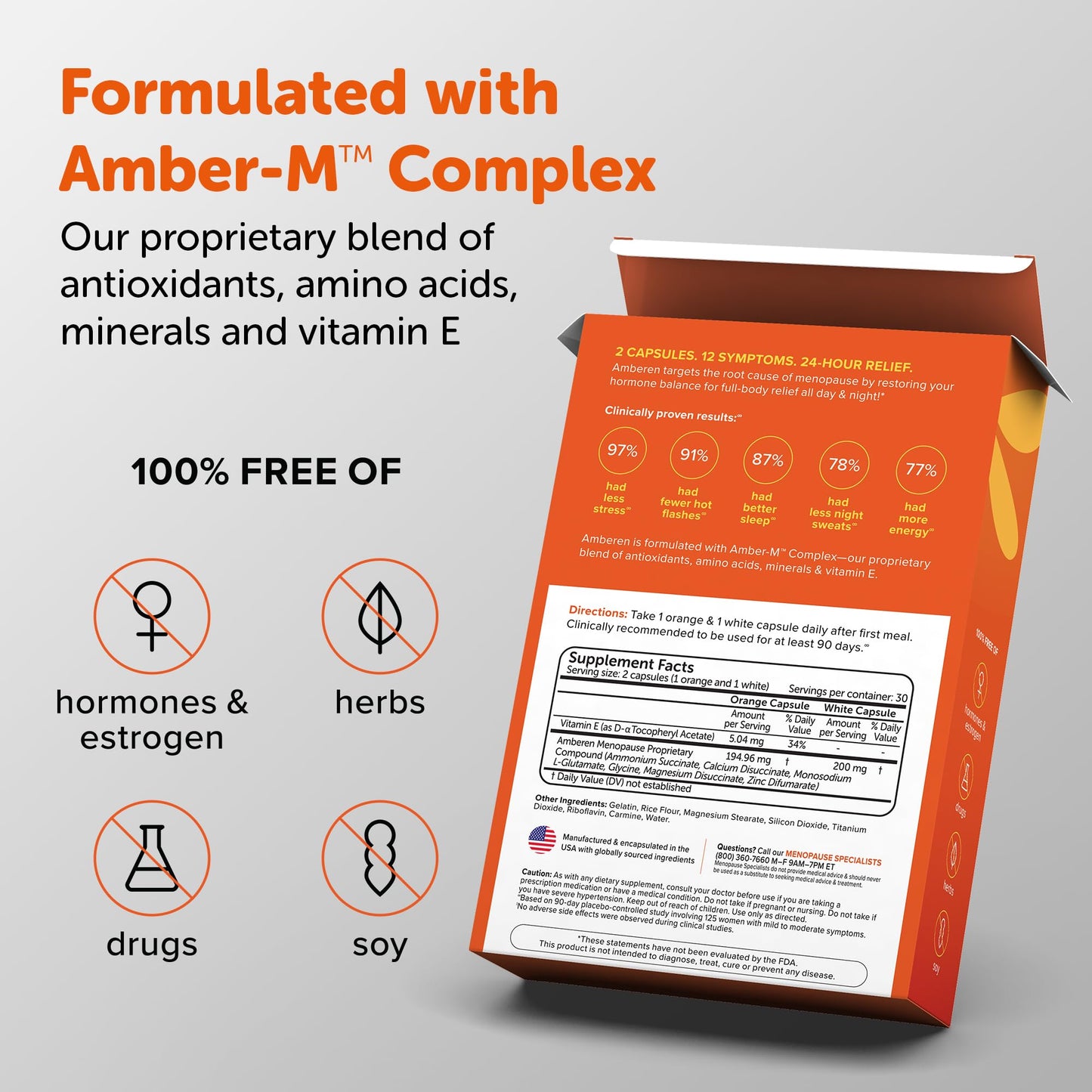 Amberen Menopause Supplements for Women, 60 Capsules, Clinically Shown to Help Support Hormone Balance, Multi-Symptom Relief from Hot Flashes, Night Sweats, Mood Swings & Low Energy