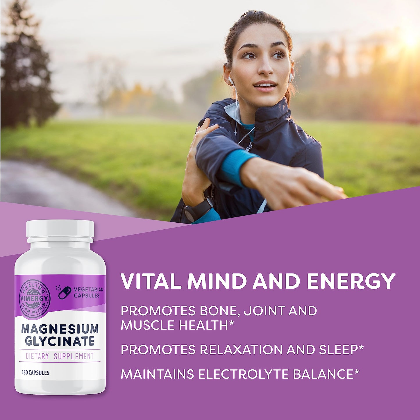 Vimergy Magnesium Glycinate, 90 Servings – with Turmeric & Ginger - Promotes Relaxation & Sleep – Supports Bone, Muscle & Heart Health - Gluten-Free, Kosher, Vegan & Paleo Friendly, Capsule