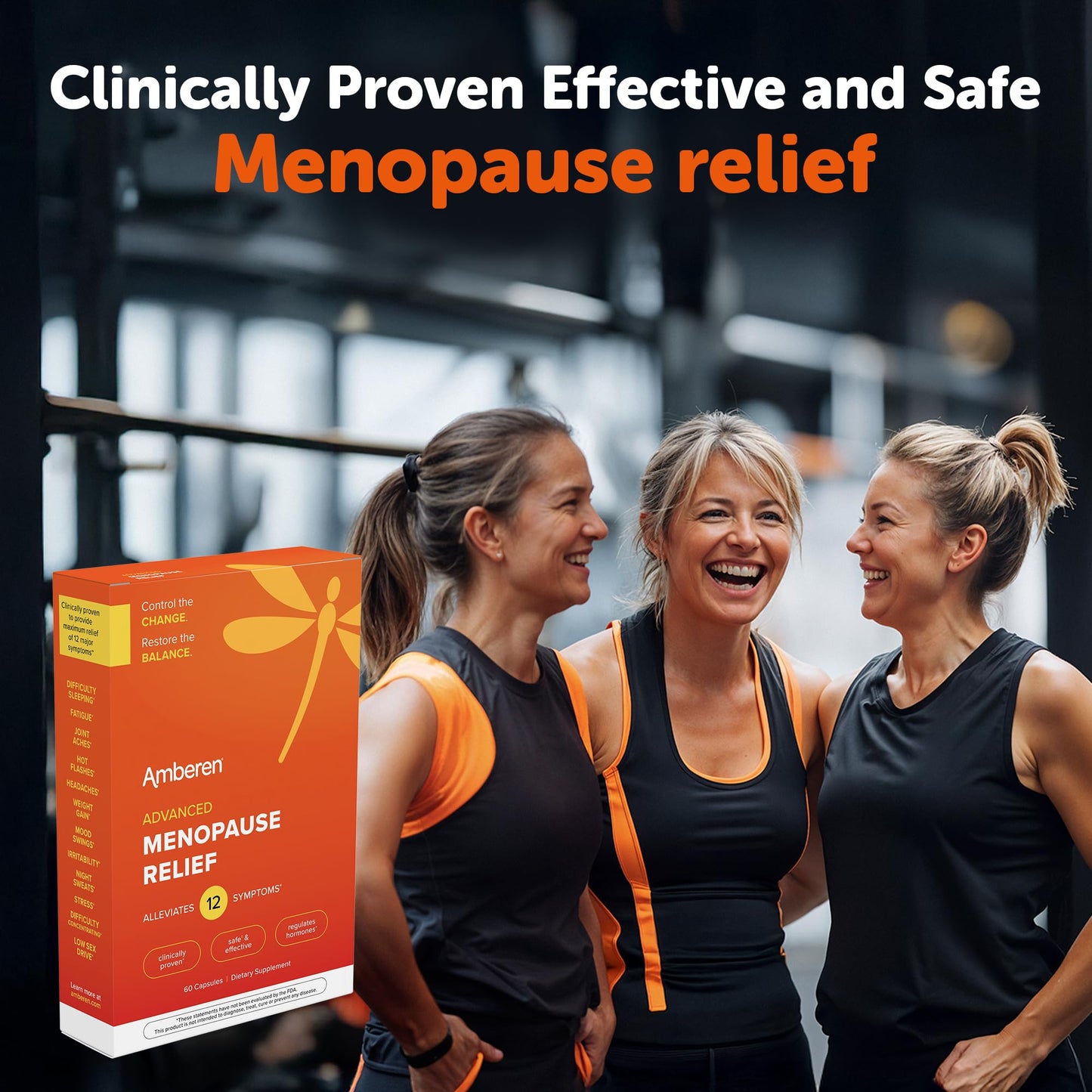 Amberen Menopause Supplements for Women, 60 Capsules, Clinically Shown to Help Support Hormone Balance, Multi-Symptom Relief from Hot Flashes, Night Sweats, Mood Swings & Low Energy