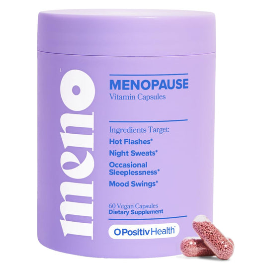 O Positiv MENO Vitamins for Menopause - Hormone-Free Menopause Supplement for Women - Black Cohosh & Ashwagandha KSM-66 - Helps Relieve Hot Flashes, Night Sweats, Mood Swings - 30 Servings (Pack of 1)