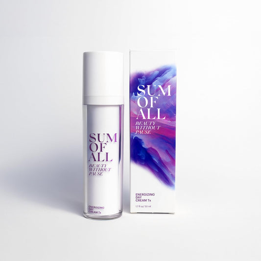 Sum Of All Energizing Day Cream Tx for Face with Vitamin C and E, Pea Complex, Hydrating, Lightweight, Daily Facial Moisturizer, Fragrance-Free, Menopause Skincare for Women, 1.7 fl oz