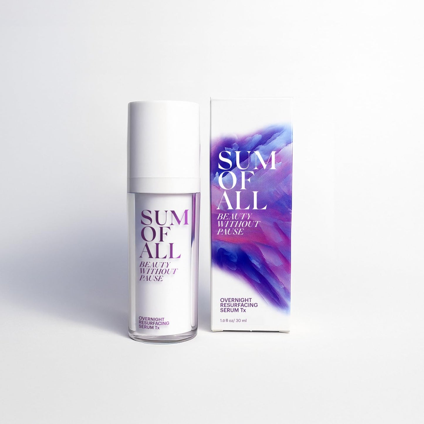 SUM OF ALL Overnight Resurfacing Serum Tx for Face with AHA Glycolic Acid and Pineapple Enzyme for Skin Toning, Texture, and Dullness, Fragrance-Free, Menopause Skincare for Women, 1.0 fl oz