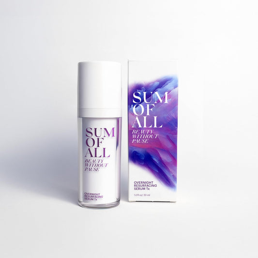 SUM OF ALL Overnight Resurfacing Serum Tx for Face with AHA Glycolic Acid and Pineapple Enzyme for Skin Toning, Texture, and Dullness, Fragrance-Free, Menopause Skincare for Women, 1.0 fl oz