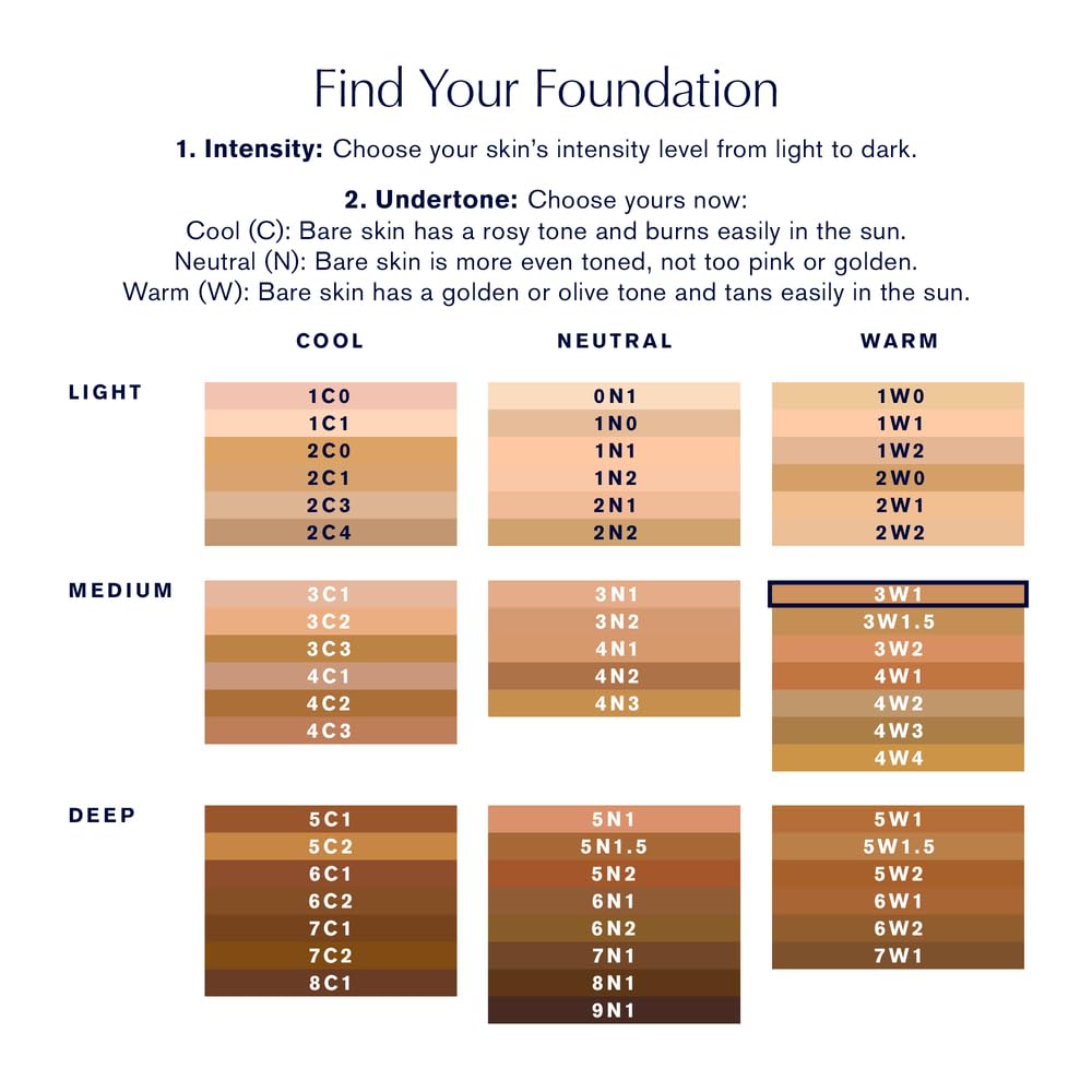 Estée Lauder Double Wear Stay-in-Place 24-Hour Long-Wear Matte Foundation, 1.0 fl oz, 3W1 Tawny