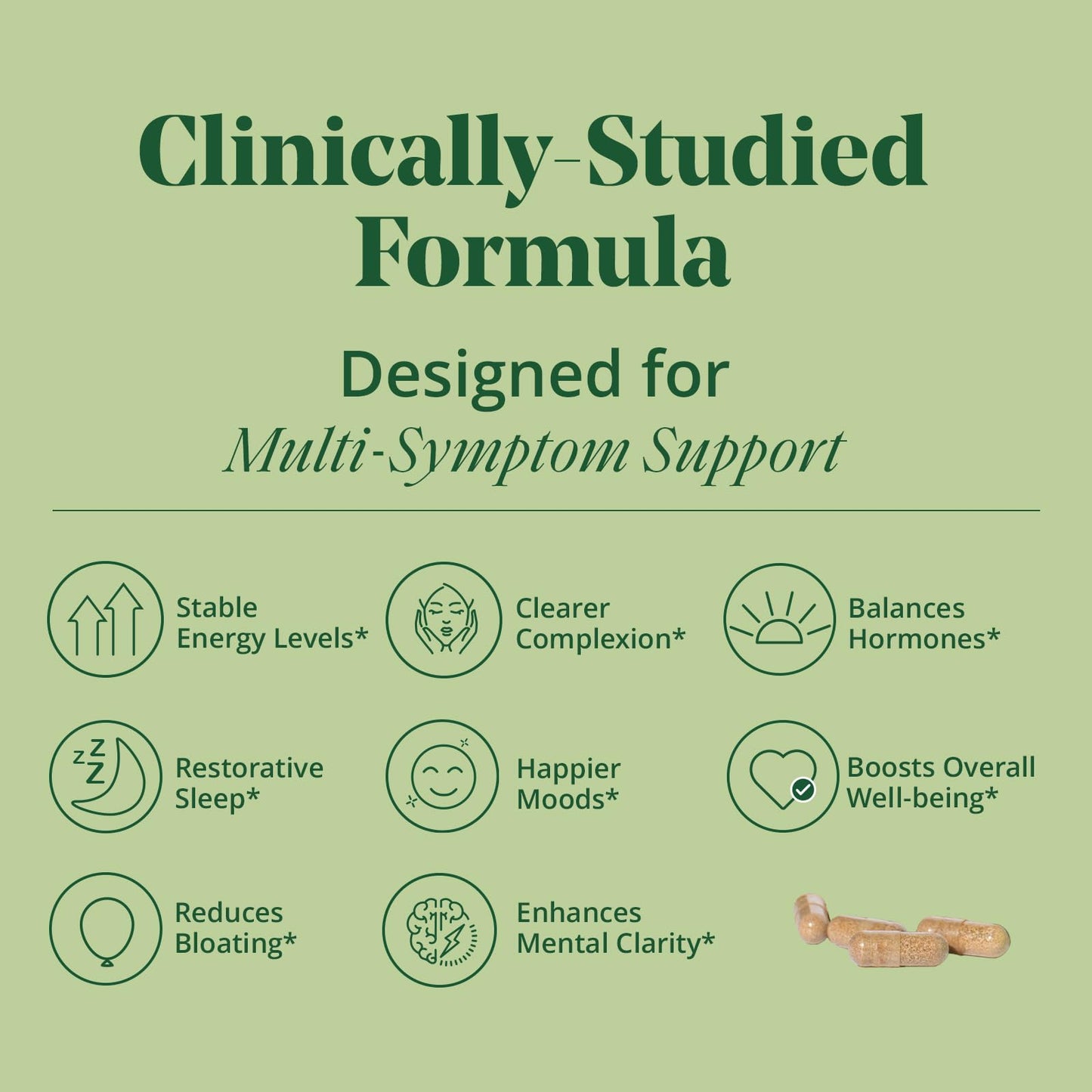 Semaine Daily Hormone Balance – Clearer Skin, Enhanced Moods, Deeper Sleep & Happier Hormones. Hormone-Free, Vegan Capsule, Multi-Symptom Support (60 ct)