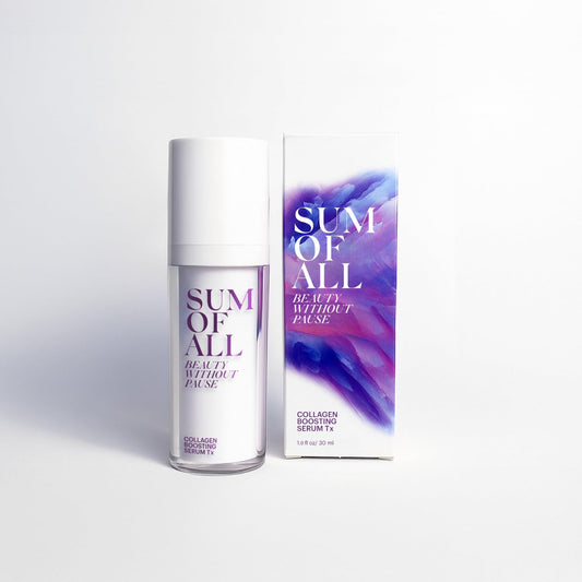 SUM OF ALL Collagen Boosting Serum Tx for Face with Vegan Peptides, Hydrating, Skin Tightening and Firming, Fragrance-Free, Menopause Skincare for Women, 1.0 fl oz