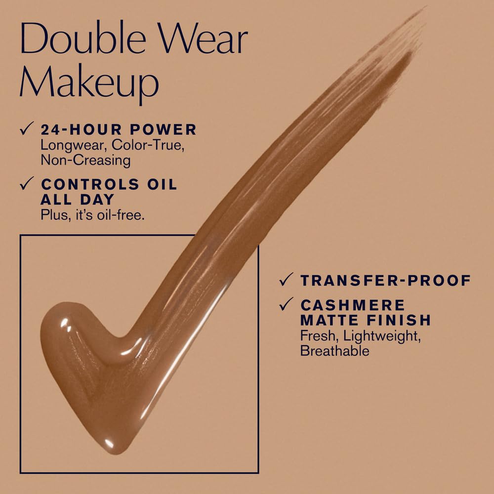 Estée Lauder Double Wear Stay-in-Place 24-Hour Long-Wear Matte Foundation, 1.0 fl oz, 3W1 Tawny