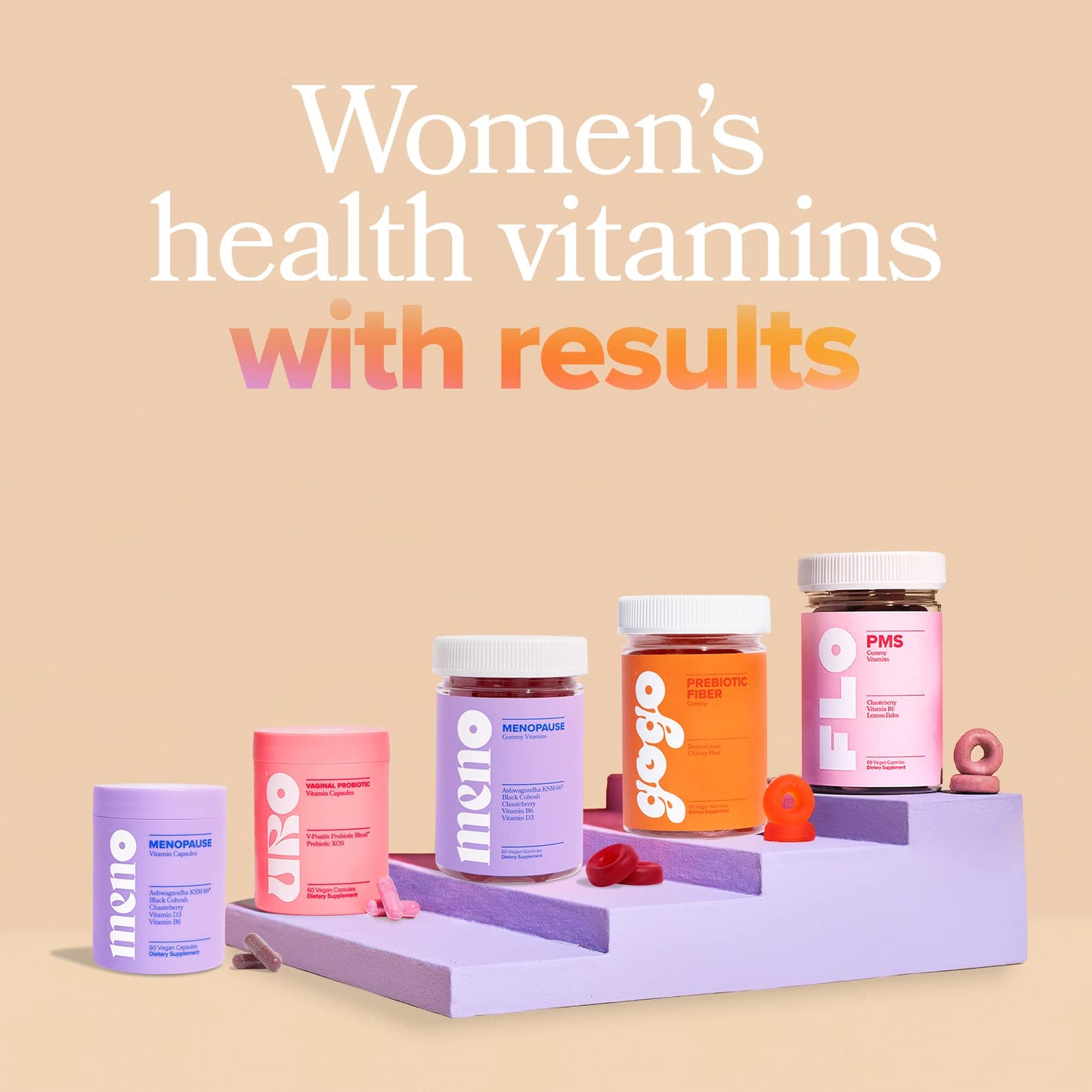 O Positiv MENO Vitamins for Menopause - Hormone-Free Menopause Supplement for Women - Black Cohosh & Ashwagandha KSM-66 - Helps Relieve Hot Flashes, Night Sweats, Mood Swings - 30 Servings (Pack of 1)