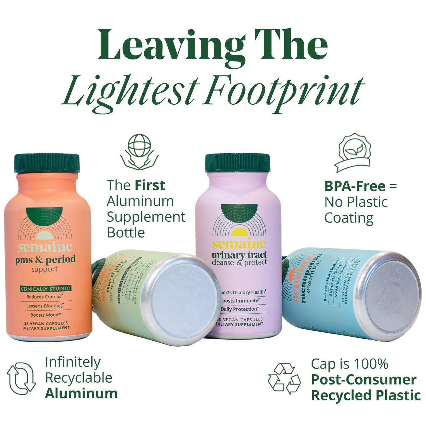 Semaine Daily Hormone Balance – Clearer Skin, Enhanced Moods, Deeper Sleep & Happier Hormones. Hormone-Free, Vegan Capsule, Multi-Symptom Support (60 ct)