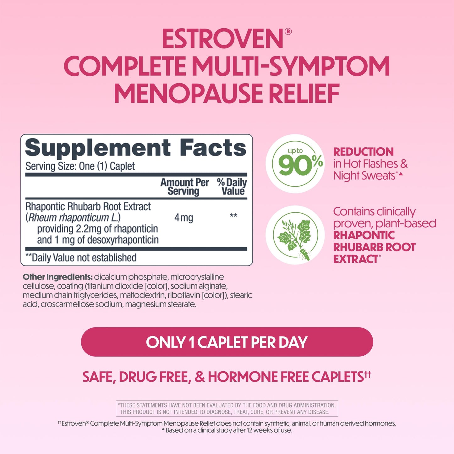Estroven Complete Multi-Symptom Menopause Supplement for Women, 28 Ct., Clinically Proven Ingredient Provide Menopause Relief & Night Sweats & Hot Flash Relief, Drug-Free & Non-GMO